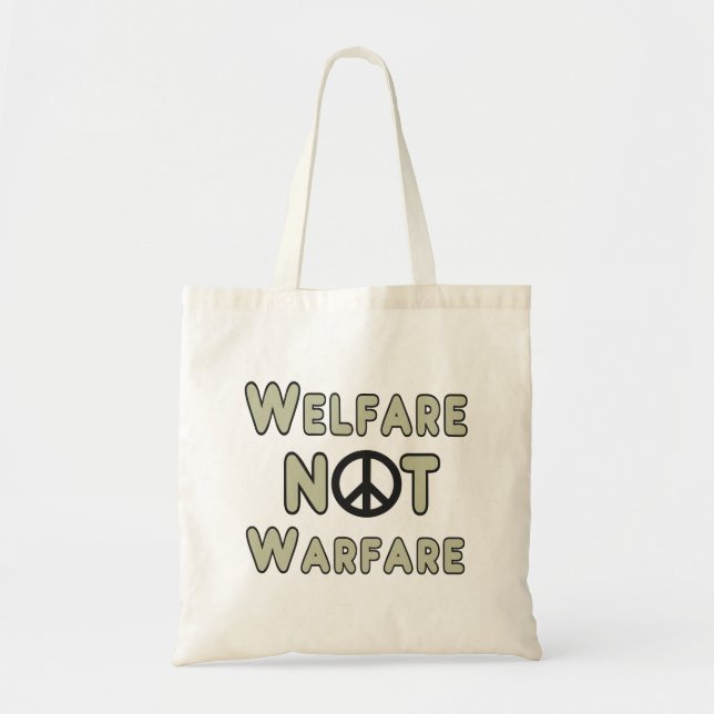 Bolsa Tote Bem-estar e não guerra (Frente)
