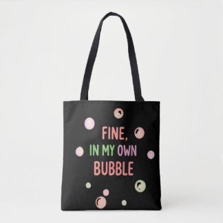 Bolsa Tote Bem, Na Minha Própria Bolha - Bolha Pastel