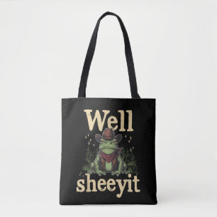 Bolsa Tote Bem, Sheeyit Vaca Engraçada Sapo Caubói Humor Meme