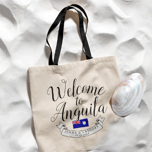 Bolsa Tote Bem-vindo a Anguilla   Favor de Casamento de Desti