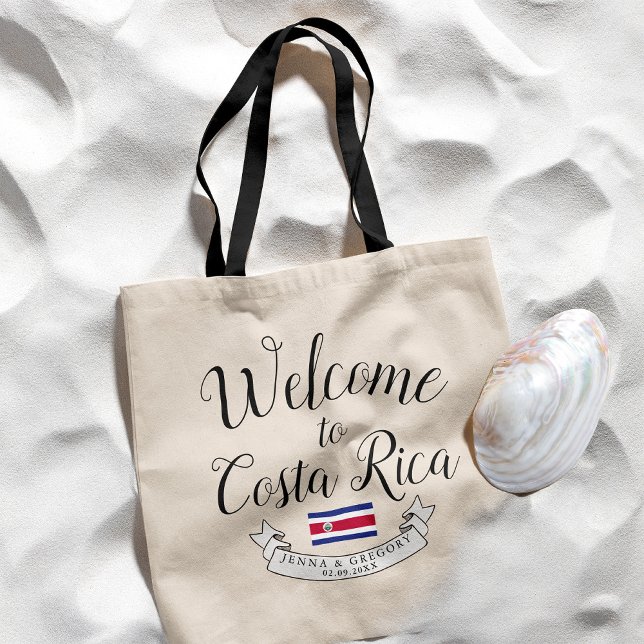 Bolsa Tote Bem-vindo à Costa Rica | Personalização de Casamen (Criador carregado)