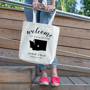 Bolsa Tote Bem-vindo a Washington  Casamento Estadual Silhoue