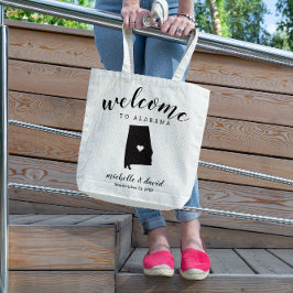 Bolsa Tote Bem-vindo ao Alabama | Casamento Silhouette estata