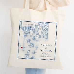Bolsa Tote Bem-vindo ao Casamento em Southport Boothbay Harbo
