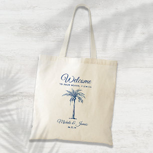 Bolsa Tote Bem-vindo ao Casamento Moderno com Palmeira Tropic