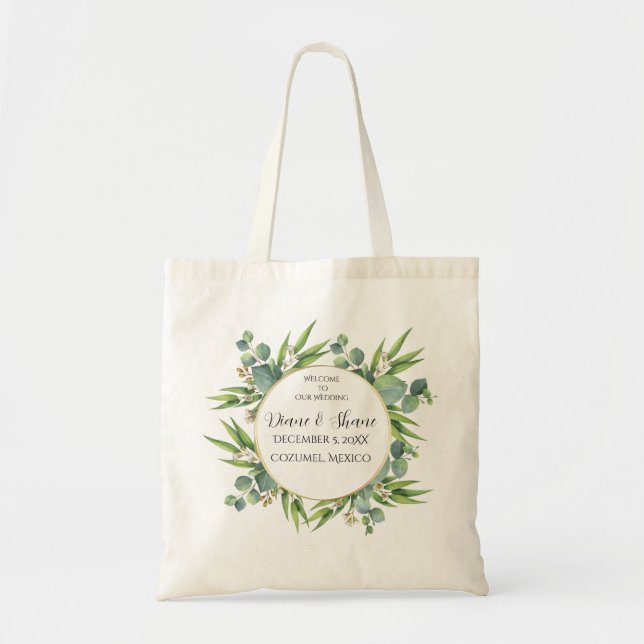 Bolsa Tote Bem-vindo ao Nosso Casamento Personalizado (Frente)