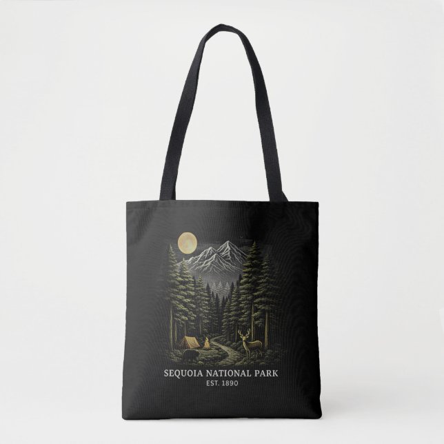 Bolsa Tote Bem-vindo ao Parque Nacional Sequoia EUA (Frente)