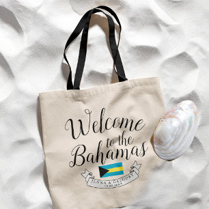 Bolsa Tote Bem-vindo às Bahamas Personalização de Casamento