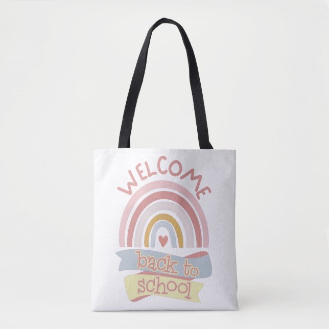 Bolsa Tote Bem-vindo de volta à escola (Frente)