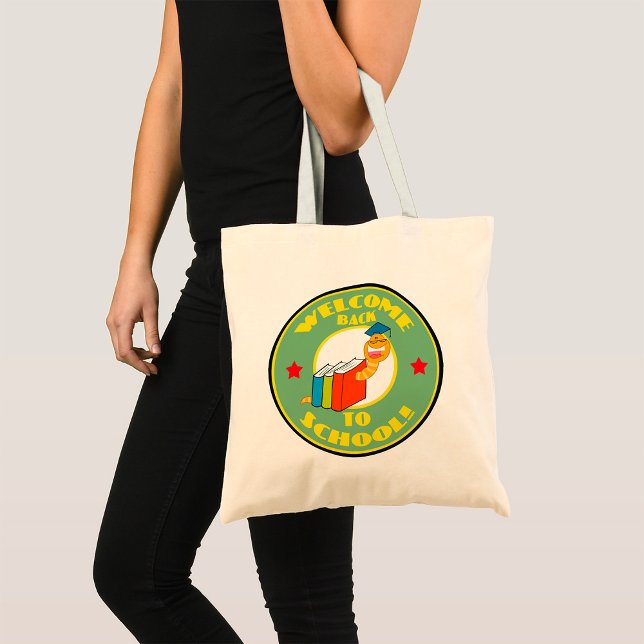 Bolsa Tote Bem-vindo de Volta à Escola Livrinhos (Criador carregado)