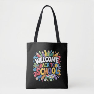 Bolsa Tote Bem-vindo de Volta à Escola Primeiro Dia de Aula P