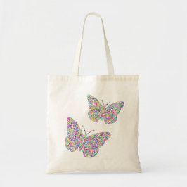 Bolsa Tote "Bem-vindo, Primavera!" Saco de Tota da Borboleta