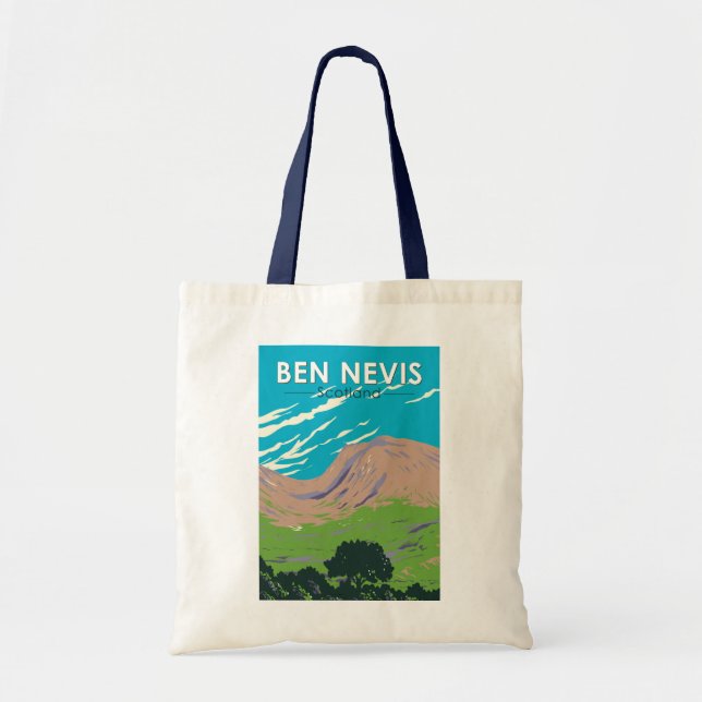 Bolsa Tote Ben Nevis Scotland Viagem Art Vintage (Frente)