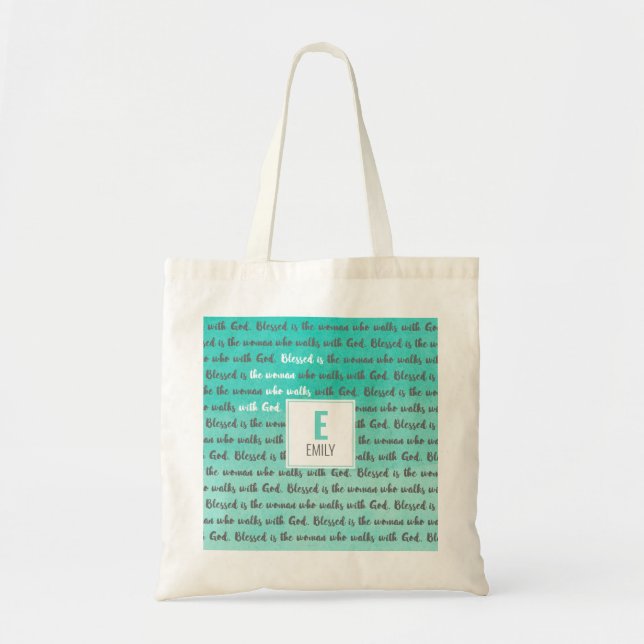 Bolsa Tote Bendita é a Mulher que Anda com Deus (Frente)