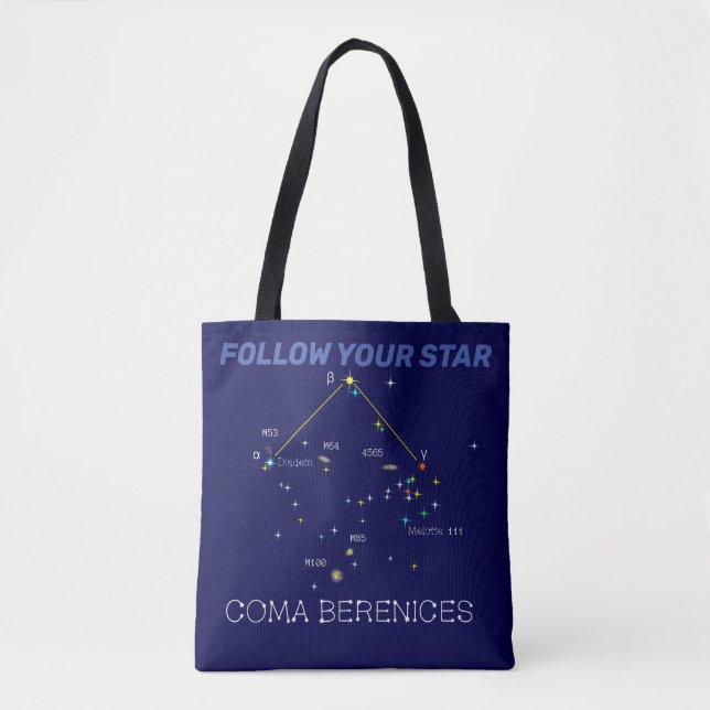 Bolsa Tote Berenices de constelação do hemisfério norte (Frente)
