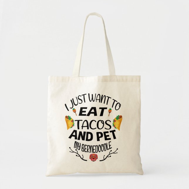 Bolsa Tote Bernedoodle Amante de Taco Cinco De Mayo 2021 (Frente)