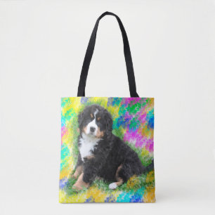Bolsa Tote Bernese Mountain Dog Watercolor Pintura