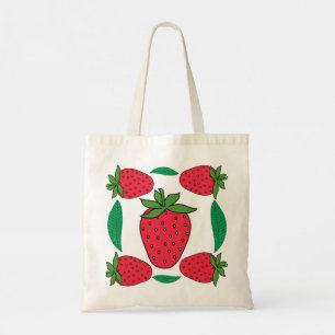 Bolsa Tote Berry Bloom – Tote Simétrico de Morango e Folha