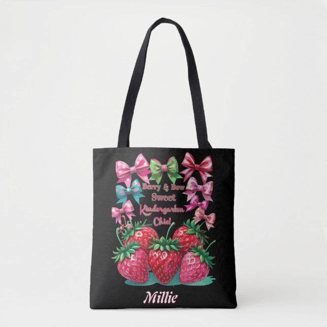 Bolsa Tote Berry Bow Doce Charme de Jardim de Infância! (Frente)