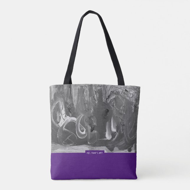 Bolsa Tote Berry&Grey, Abstract Art (Verso)