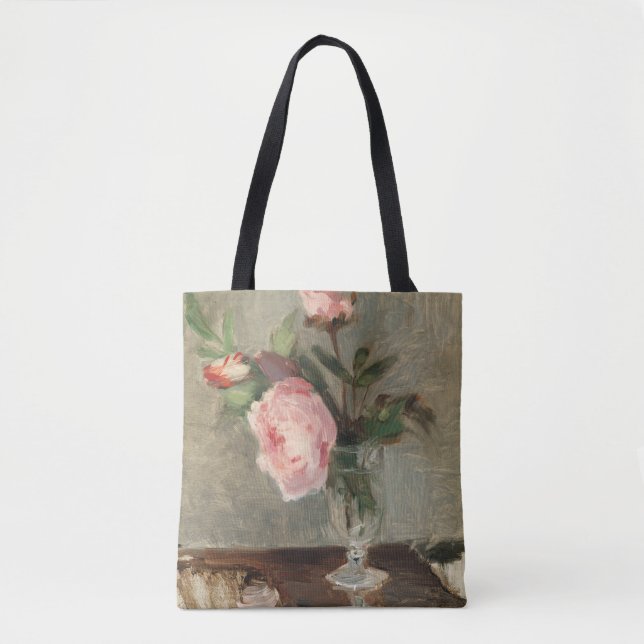 Bolsa Tote Berthe Morisot, Aesthetic peonies painting  (Frente)