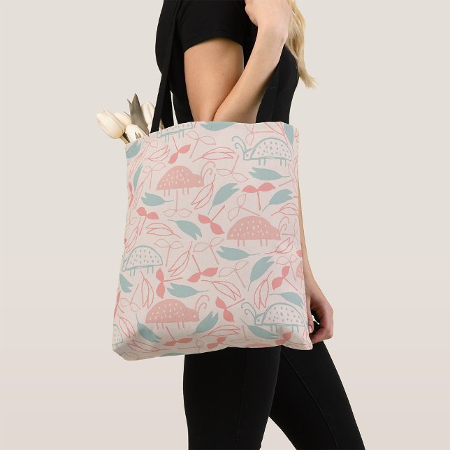 Bolsa Tote Besouros de Jardim e Padrão de Folhas (Criador carregado)
