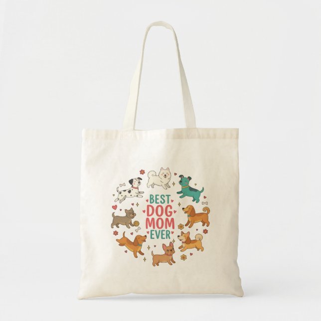 Bolsa Tote Best Dog Mom Ever Petful-Mom Tote (Frente)