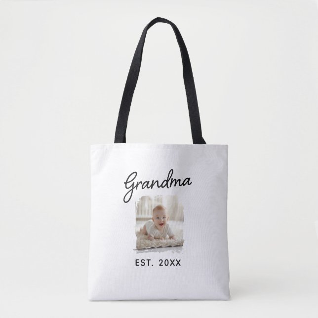 Bolsa Tote Best Grandma Ever Photo Est. Year  (Frente)