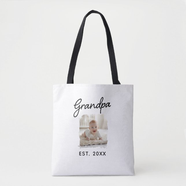 Bolsa Tote Best Grandpa Ever Photo Est. Year  (Frente)