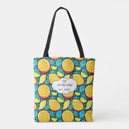 Bolsa Tote Best Mom Citrus  – Personalized Lemon Design