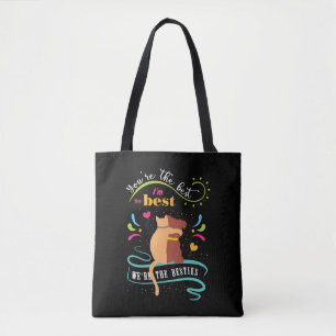 Bolsa Tote Besties Cat and Dog Engraçado Cotação