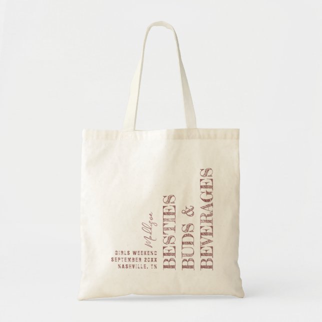 Bolsa Tote Besties Girls Trip Personalizado Brown (Frente)