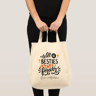 Bolsa Tote Besties para a vida Amigos BFF para sempre present