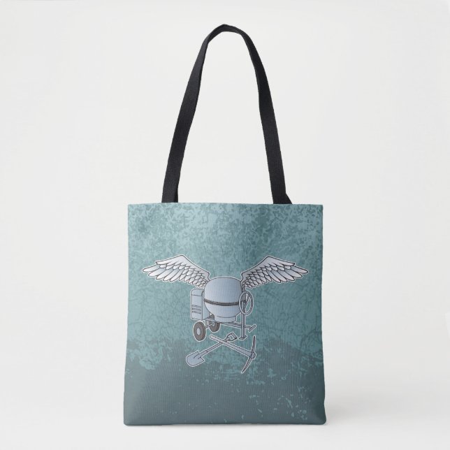 Bolsa Tote Betoneira azul-cinza (Frente)