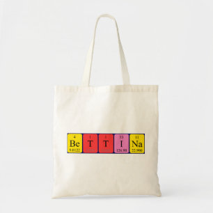 Bolsa Tote Bettina com nome periódico da mesa tote saco
