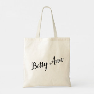 Bolsa Tote Betty Ann - Saco de Design de Script Personalizáve