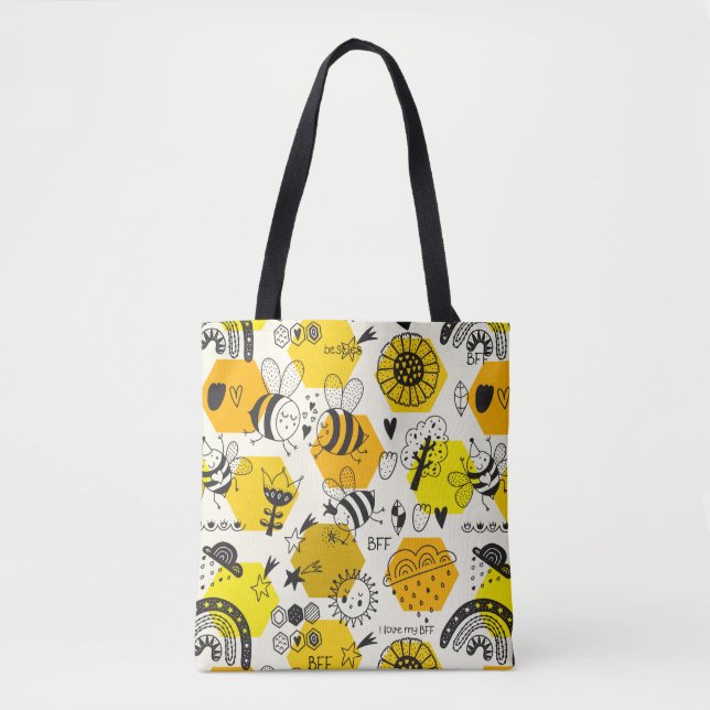 Bolsa Tote BFF Queen Bee Presente Para Besties Salvar As Abel (Frente)
