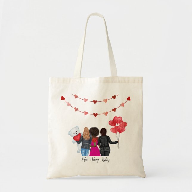 Bolsa Tote BFFs do Dia da Galentina (Frente)