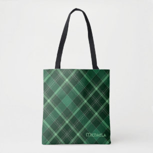 Bolsa Tote Bhreacain Uaine Xadrez