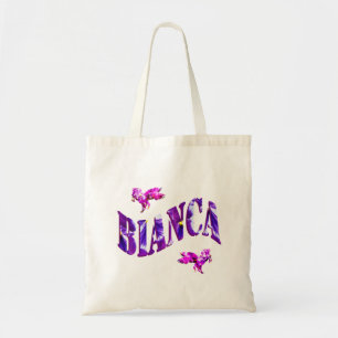 Bolsa Tote Bianca, Nome De Meninas Feito Com Pansias,