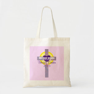 Bolsa Tote Bíblia Cruzada felz pascoa Verso Ano Personalizado