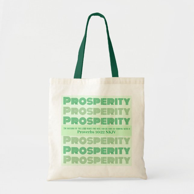 Bolsa Tote Bíblia de Prosperidade Versa Proversos Verde Claro (Frente)