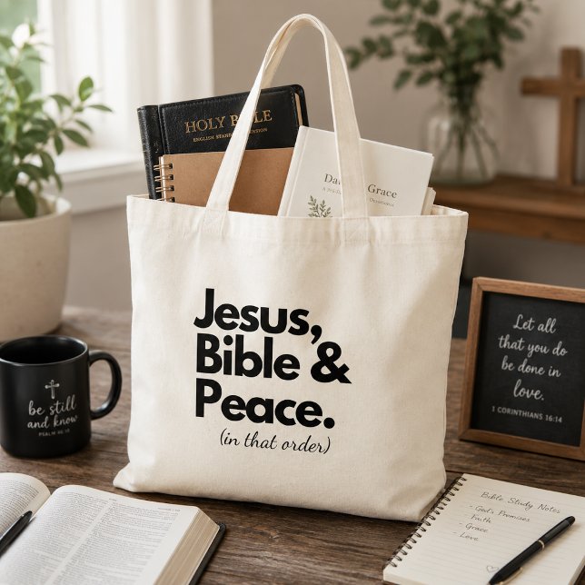 Bolsa Tote Bíblia Jesus Paz Fé Cristã (Criador carregado)