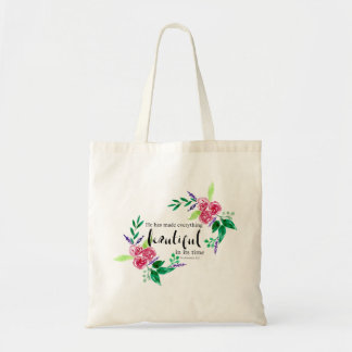 Bolsa Tote bíblia verso das flores aquáticas cristãs lindas
