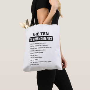 Bolsa Tote Bíblia Verso Religioso Cristão Dez Mandamentos