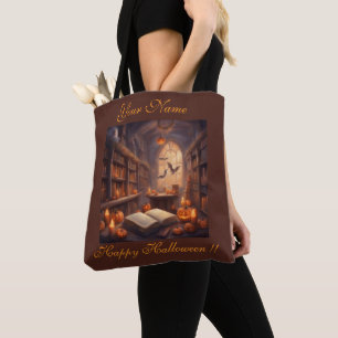 Bolsa Tote Biblioteca assombrada de Halloween