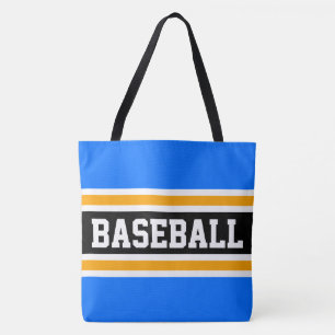 Bolsa Tote BIBLIOTECA Athletic Bright Blue Black Yellow Strip