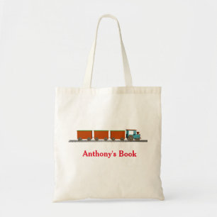 Bolsa Tote Biblioteca chamada de crianças de trem Red Blue