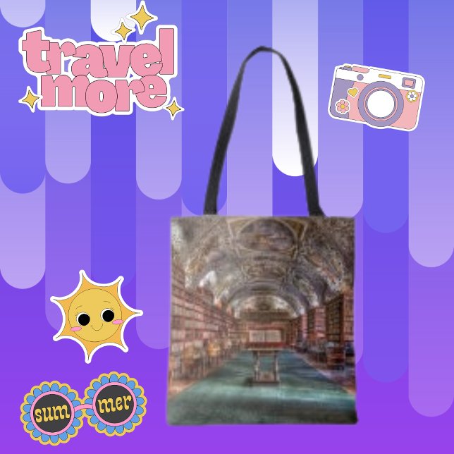 Bolsa Tote Biblioteca de Praga Foto do Mosteiro Moderno Bag (Criador carregado)