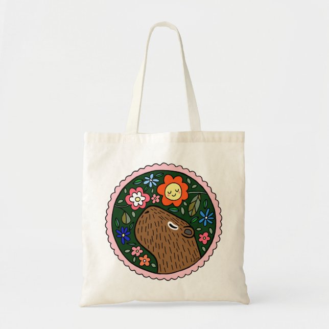 Bolsa Tote Biblioteca de presentes da Capybara Lover Cute (Frente)